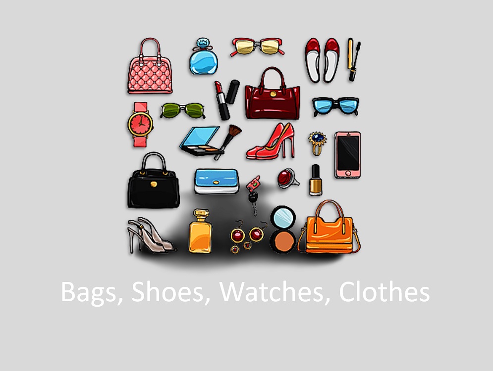 Shoes, Bag, Watches, Jewellers, Sunglasses, Purse and Other Personal Acessories